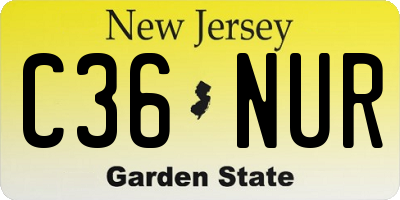 NJ license plate C36NUR