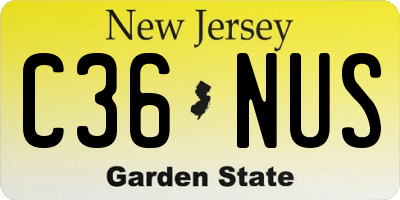 NJ license plate C36NUS