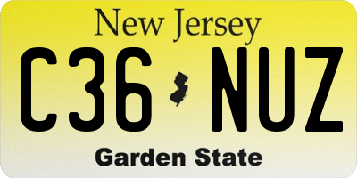 NJ license plate C36NUZ