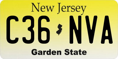 NJ license plate C36NVA