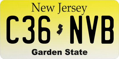 NJ license plate C36NVB