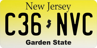 NJ license plate C36NVC