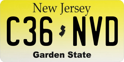 NJ license plate C36NVD