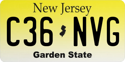 NJ license plate C36NVG