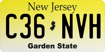 NJ license plate C36NVH