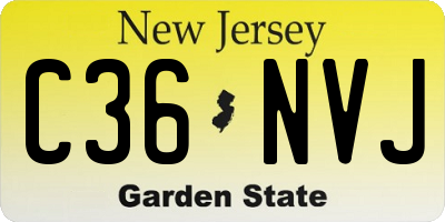 NJ license plate C36NVJ