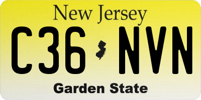 NJ license plate C36NVN