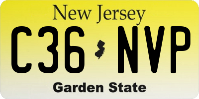 NJ license plate C36NVP