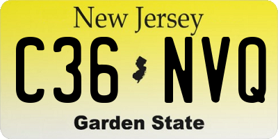 NJ license plate C36NVQ