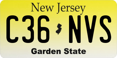 NJ license plate C36NVS