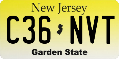 NJ license plate C36NVT
