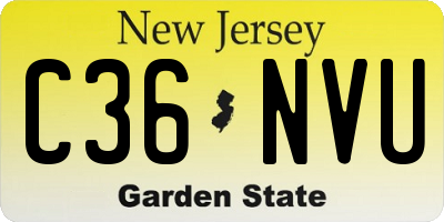 NJ license plate C36NVU