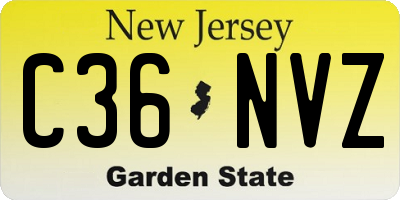 NJ license plate C36NVZ