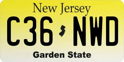 NJ license plate C36NWD