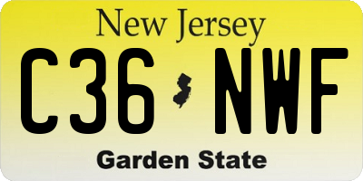 NJ license plate C36NWF