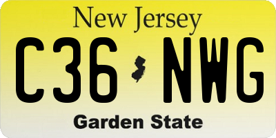 NJ license plate C36NWG
