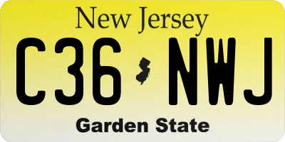 NJ license plate C36NWJ
