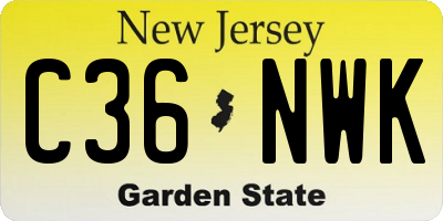 NJ license plate C36NWK