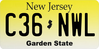 NJ license plate C36NWL