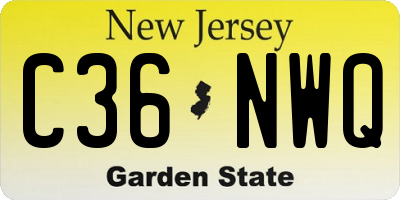 NJ license plate C36NWQ