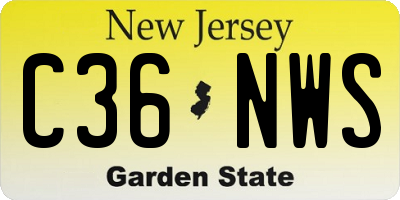 NJ license plate C36NWS