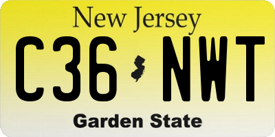 NJ license plate C36NWT