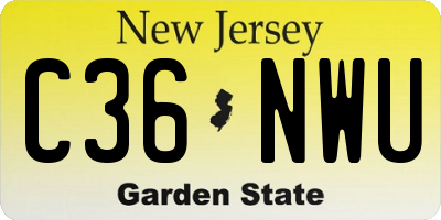 NJ license plate C36NWU