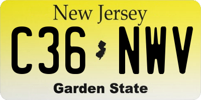 NJ license plate C36NWV