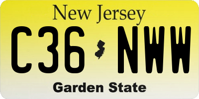 NJ license plate C36NWW