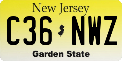 NJ license plate C36NWZ