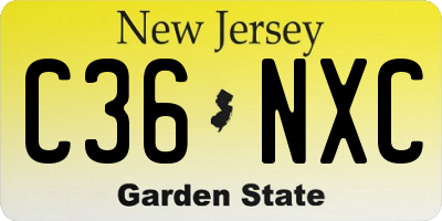 NJ license plate C36NXC