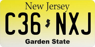 NJ license plate C36NXJ