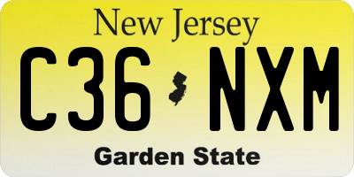 NJ license plate C36NXM