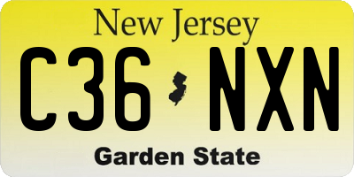 NJ license plate C36NXN