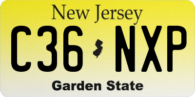 NJ license plate C36NXP