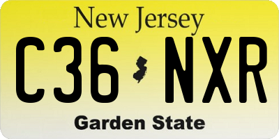 NJ license plate C36NXR