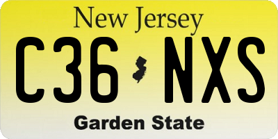 NJ license plate C36NXS