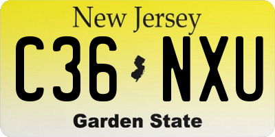 NJ license plate C36NXU