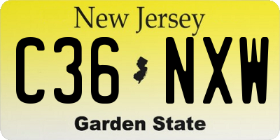NJ license plate C36NXW