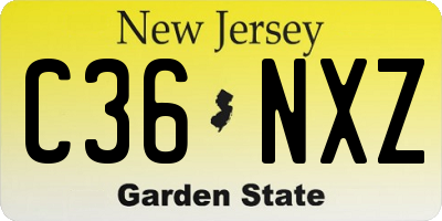 NJ license plate C36NXZ