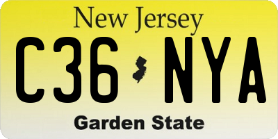 NJ license plate C36NYA