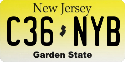 NJ license plate C36NYB
