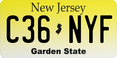 NJ license plate C36NYF