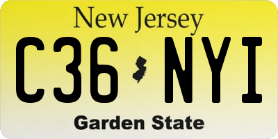 NJ license plate C36NYI