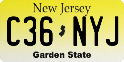 NJ license plate C36NYJ