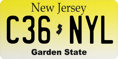 NJ license plate C36NYL