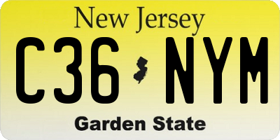 NJ license plate C36NYM