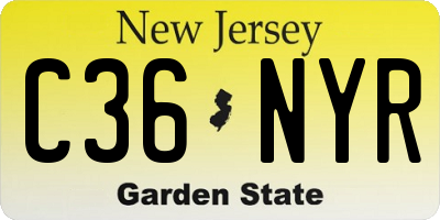 NJ license plate C36NYR