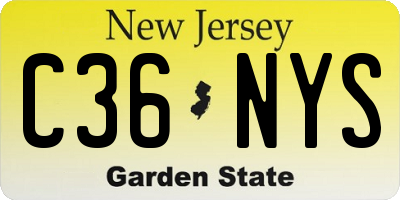 NJ license plate C36NYS