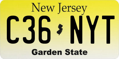 NJ license plate C36NYT
